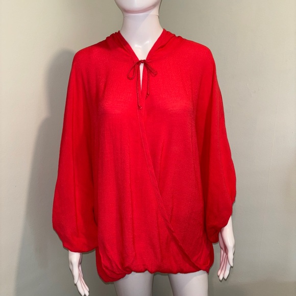 Soho New York & Company Long Sleeve Hooded Poncho in Hot Pink - L - Picture 1 of 7